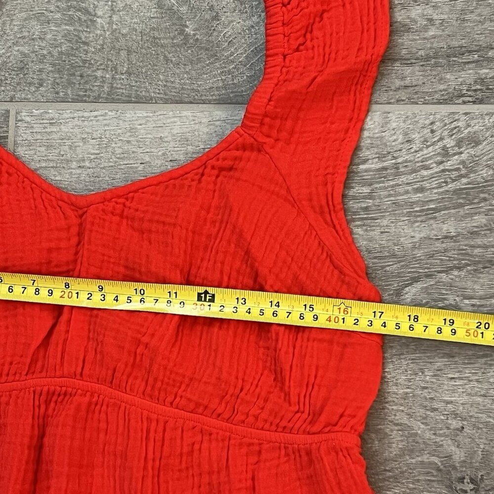 Isabel Maternity Flutter Sleeve Gauze Mini Dress Size XL Coral Lightweight - Picture 6 of 8